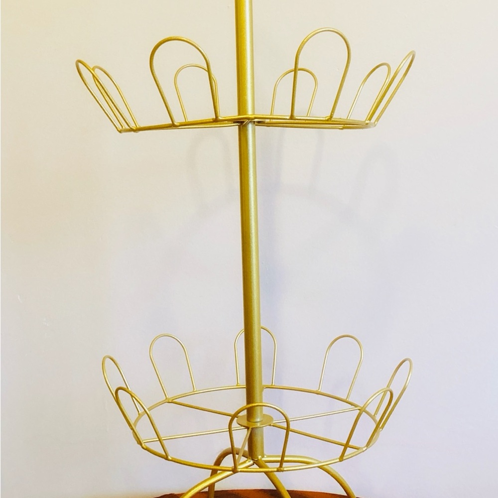 Gold Two-Tier Shoe Stand
